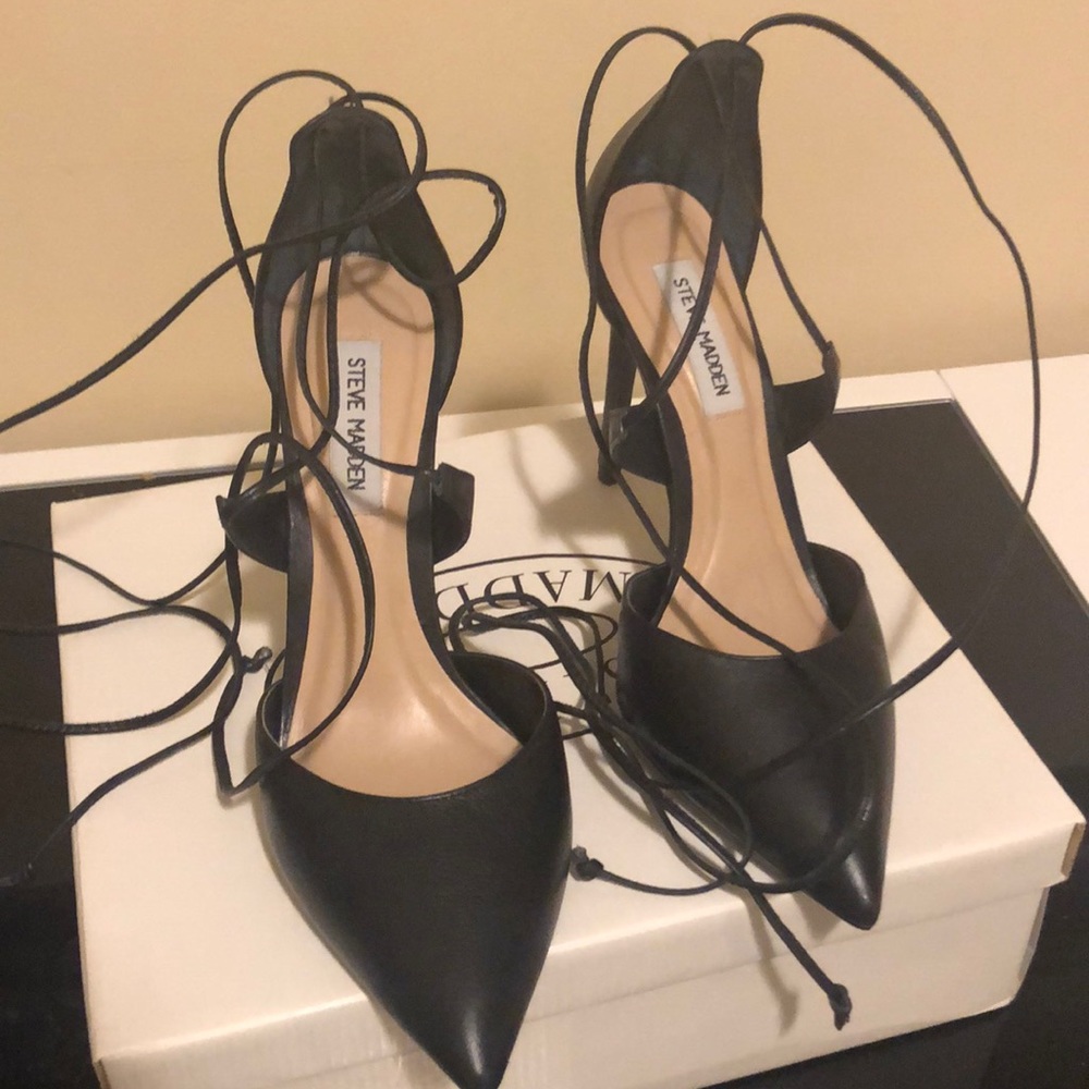 Steve Madden Black Leather Heels